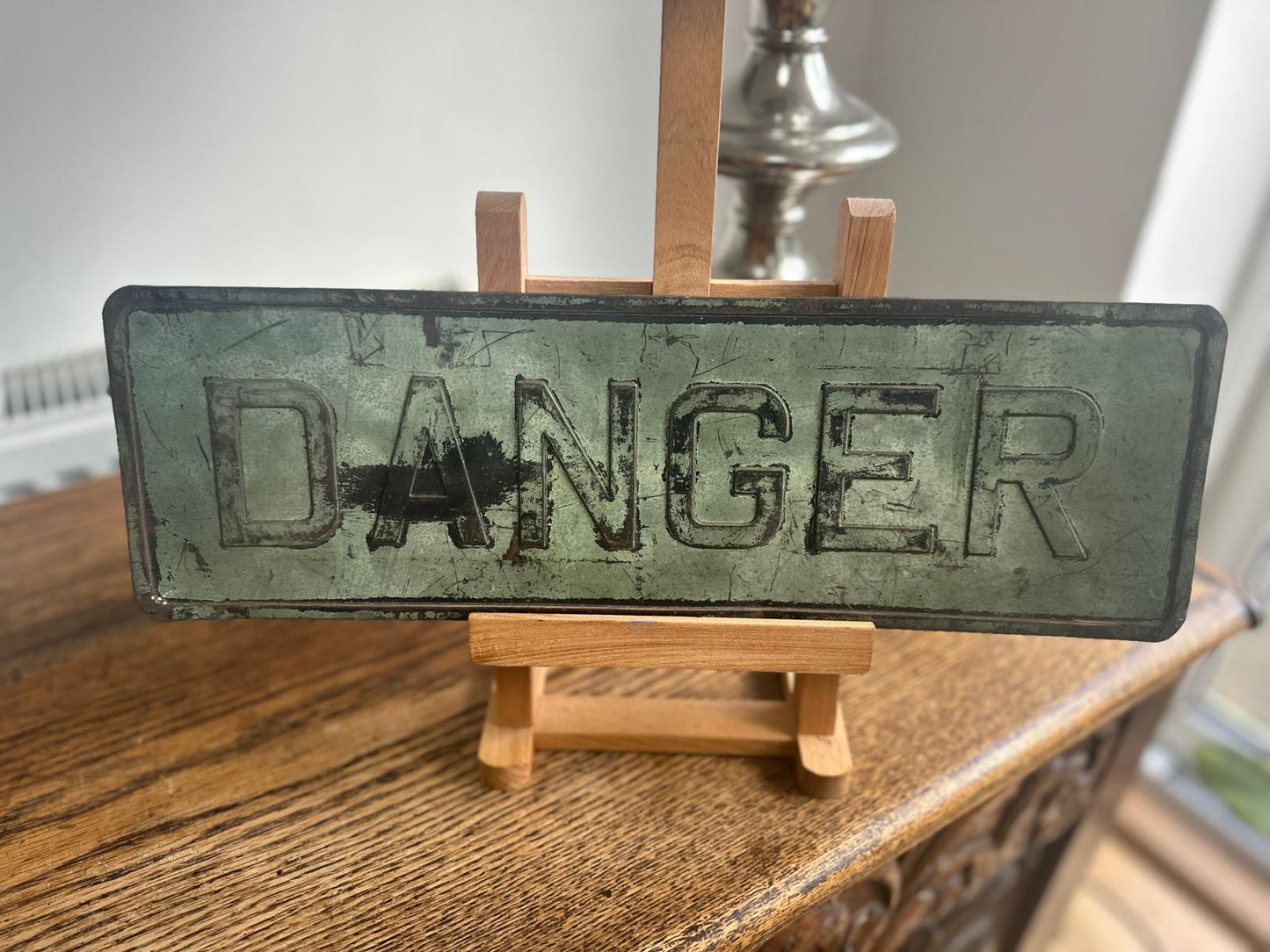 XXVintage Industrial Sign-Making Dies – “WAY OUT” (4) & “DANGER” – Copper Embossing Plates – Factory XXTooling