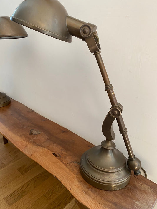 Pair of Adjustable Industrial Style Desk Lamps – Working