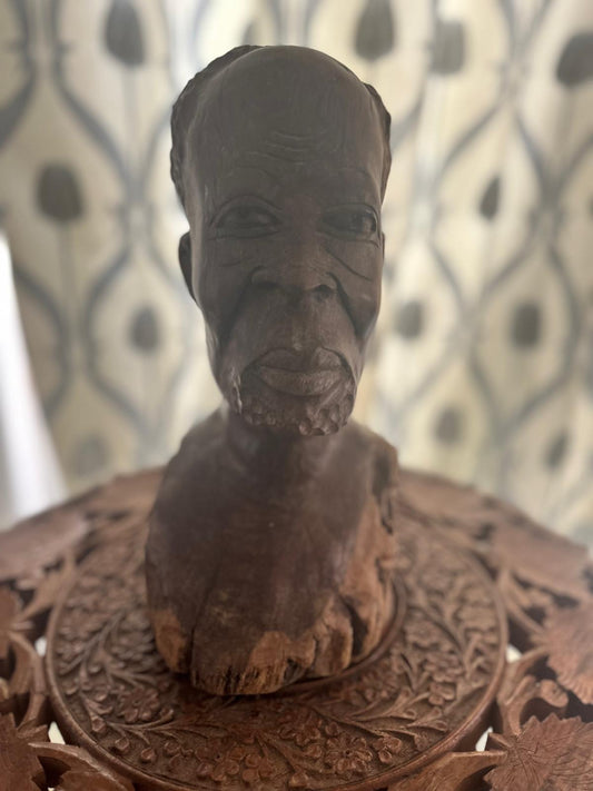 Mid Century African Hardwood Bust – Makonde Style Tribal Sculpture
