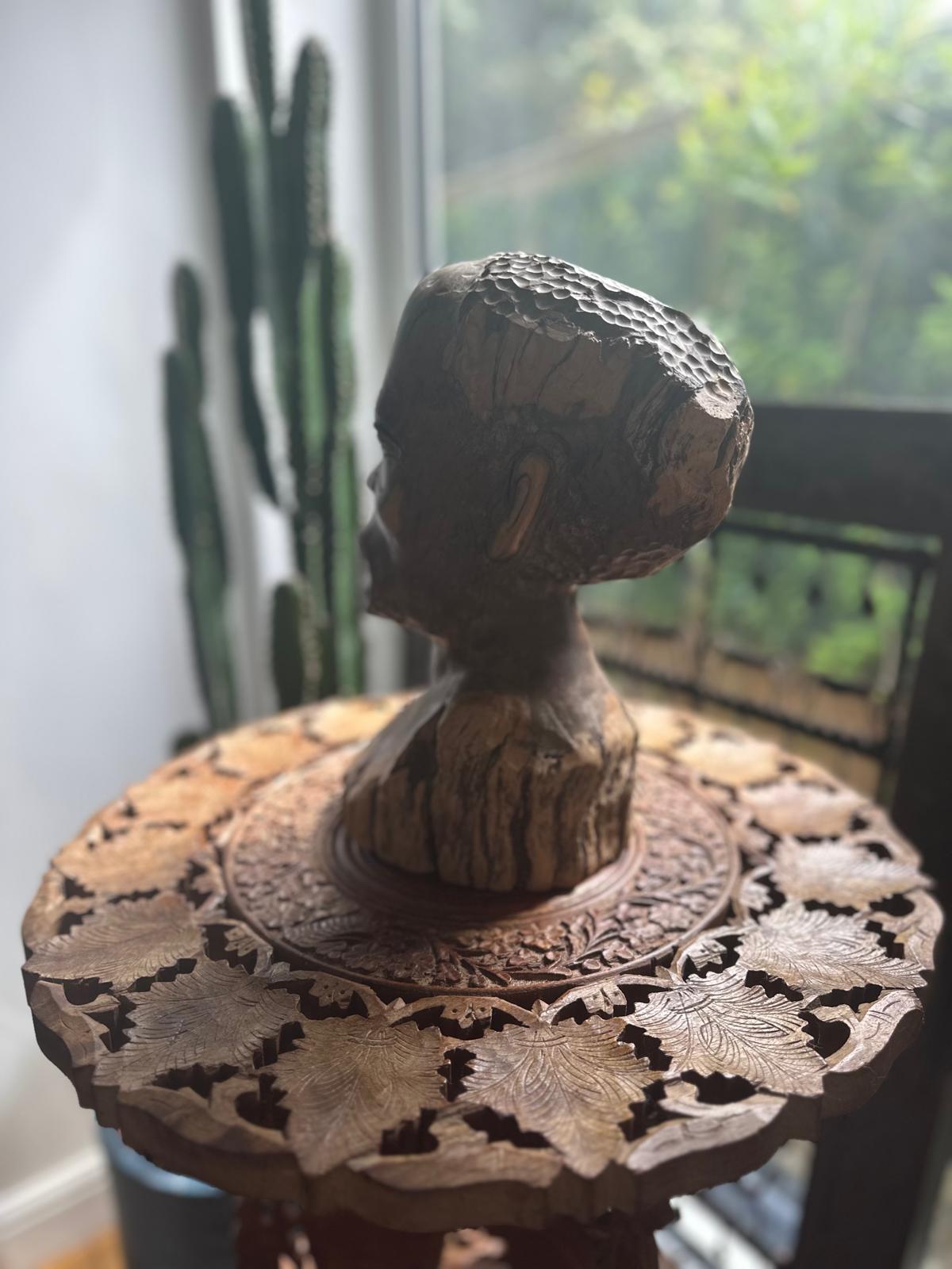 Mid Century African Hardwood Bust – Makonde Style Tribal Sculpture