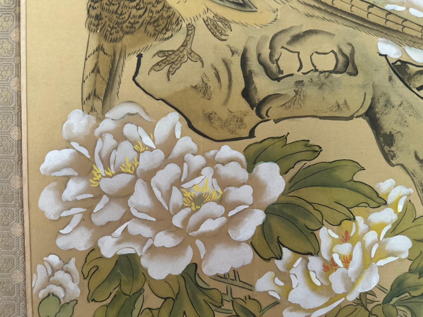 Set of 4 Chinese Hand-Painted Silk Wall Panels – Framed Bird & Floral Artwork
