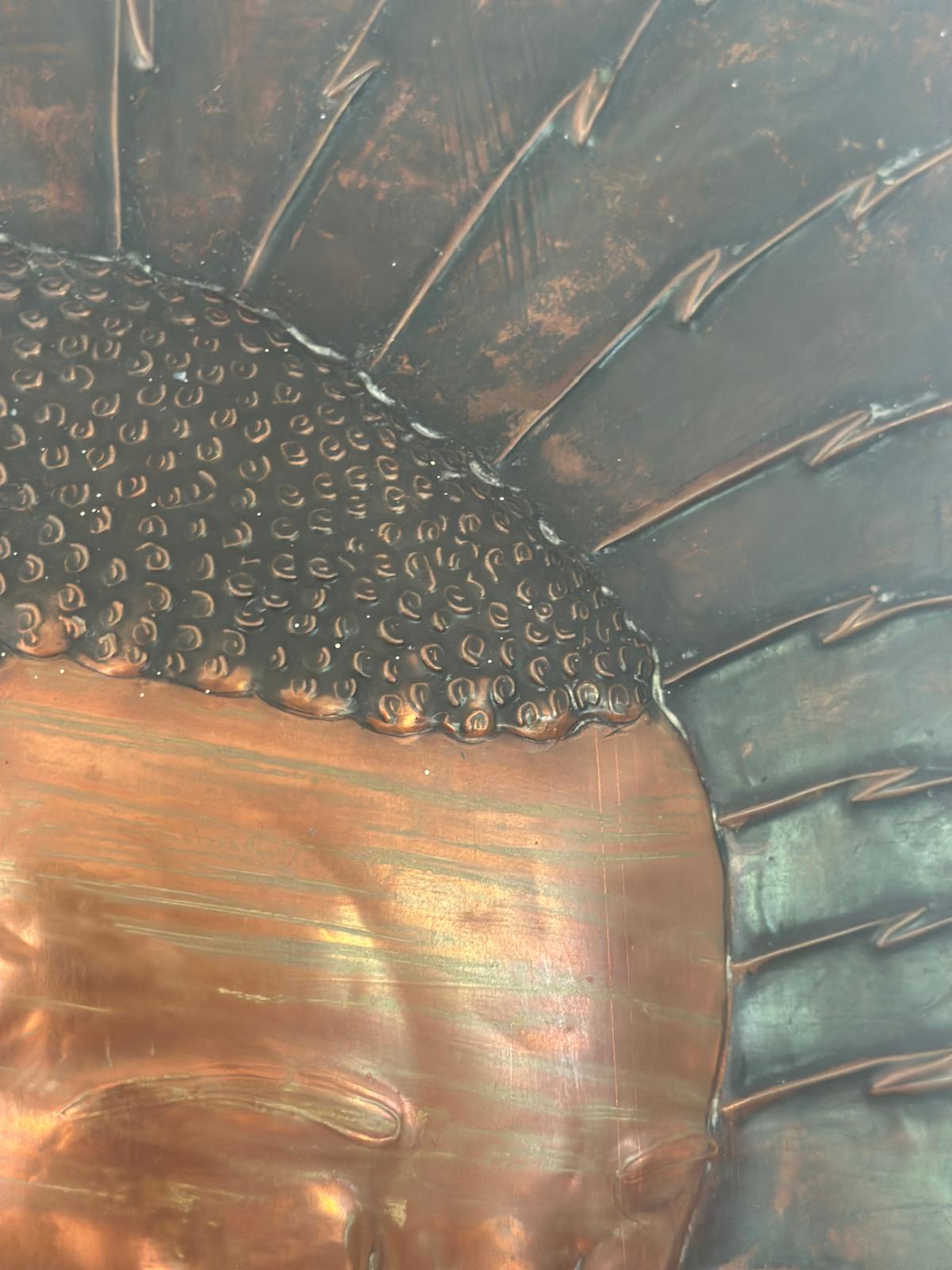 Signed 1975 Copper Repoussé Wall Plaque by Cummings