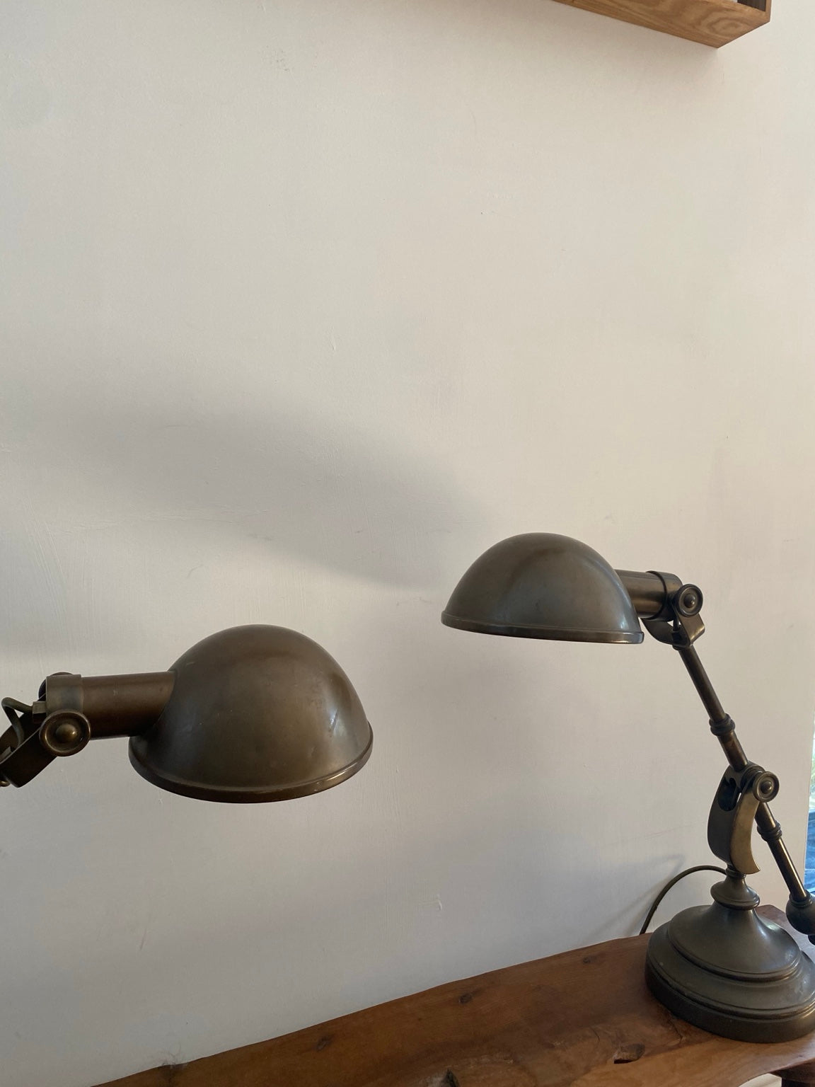 Pair of Adjustable Industrial Style Desk Lamps – Working