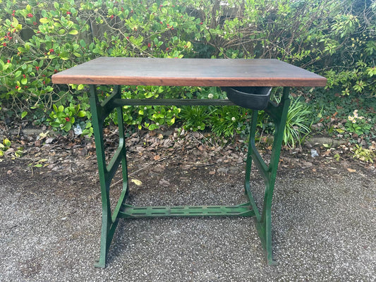 Vintage Industrial Mardrive Engineering Bench / Desk with Iroko Laboratory Worktop & Swarf Tray