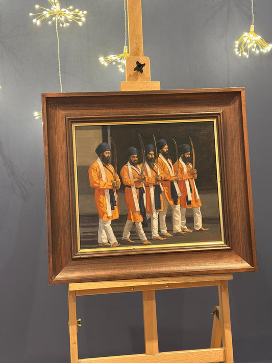 Ceremony with Swords (1996) Oil on Canvas – Sikh Ceremonial Scene by Andrew Fitzpatrick