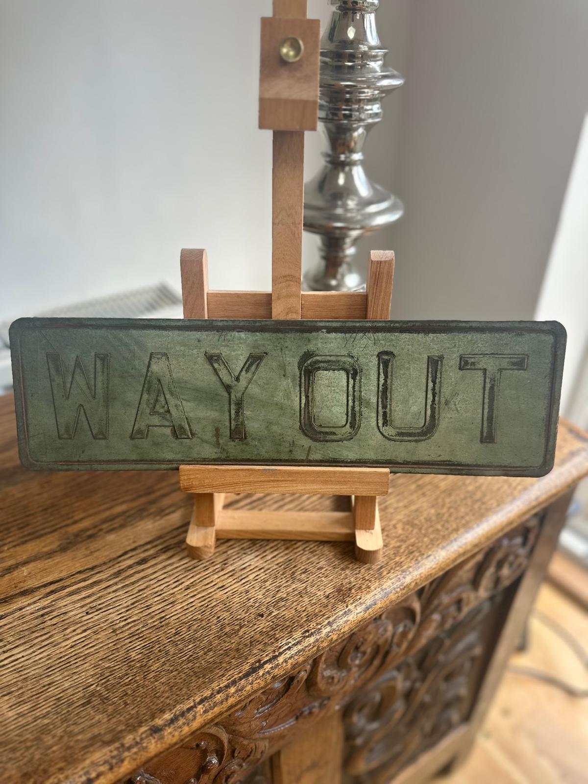 XXVintage Industrial Sign-Making Dies – “WAY OUT” (4) & “DANGER” – Copper Embossing Plates – Factory XXTooling