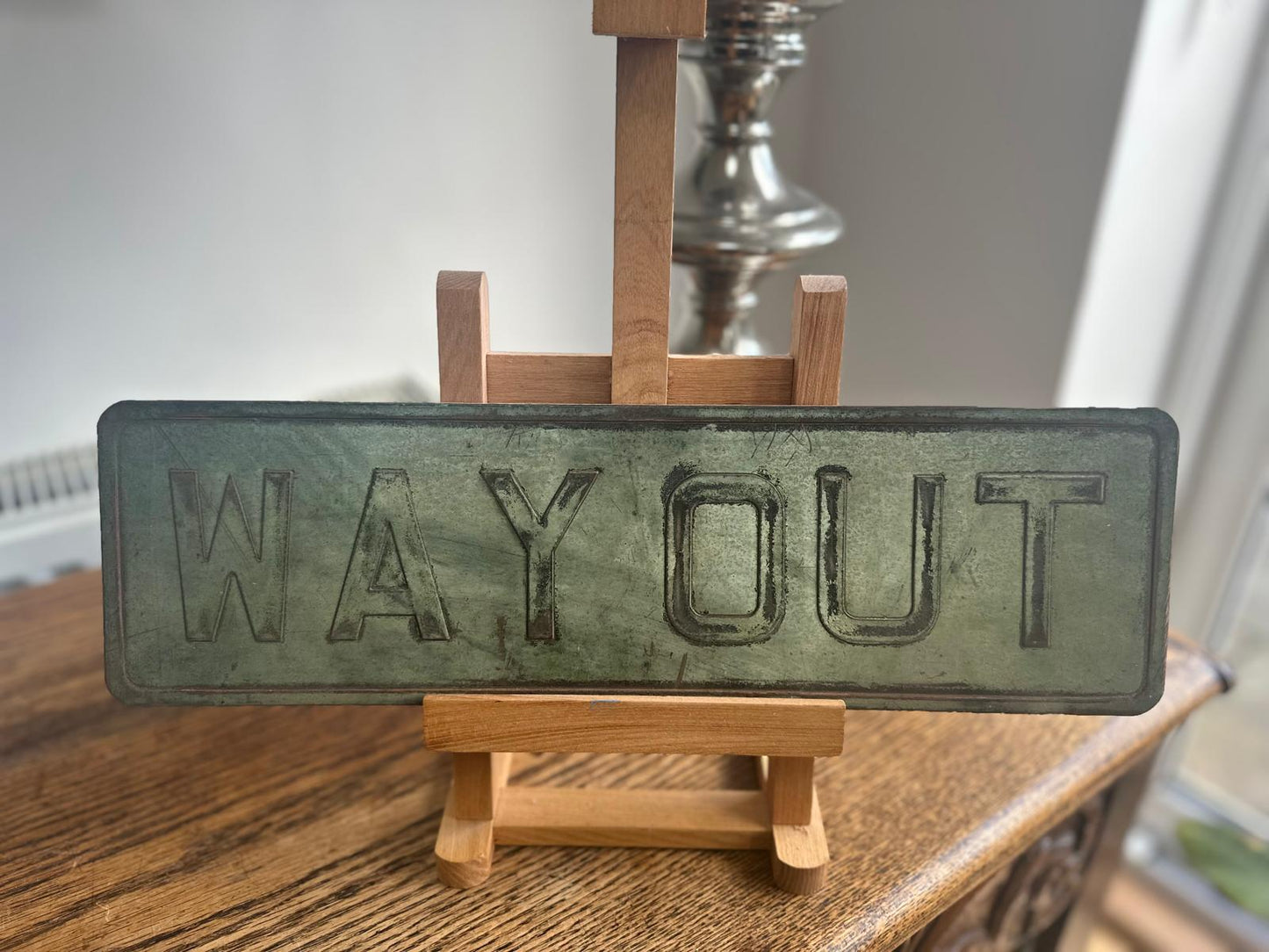XXVintage Industrial Sign-Making Dies – “WAY OUT” (4) & “DANGER” – Copper Embossing Plates – Factory XXTooling